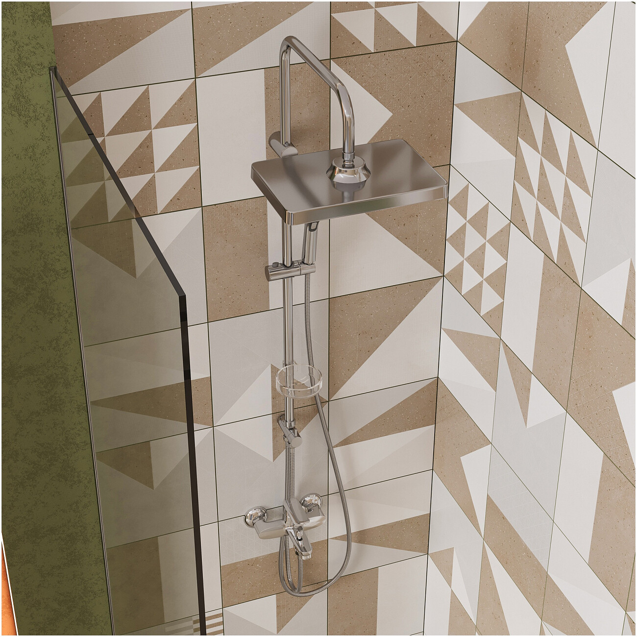 Душевая стойка с верхним душем хром Stworki "Хадстен" S17180CR - изображение 7