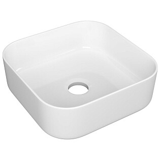 Раковина накладная квадратная фарфоровая белая Point &quot;Меркурий 40&quot; PN43831