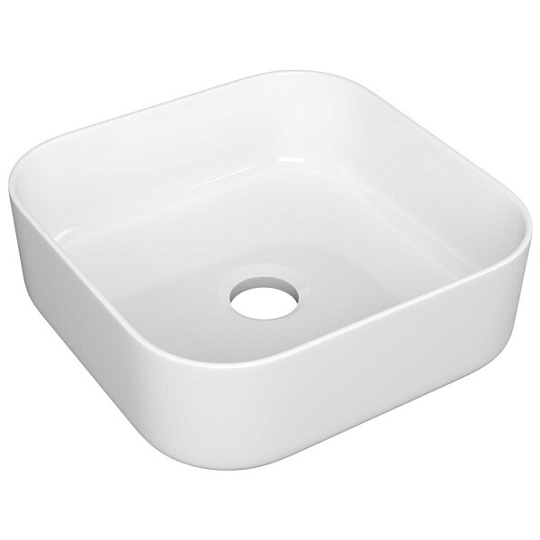 Раковина накладная квадратная фарфоровая белая Point "Меркурий 40" PN43831 - изображение 1