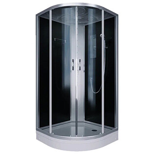 Душевая кабина четверть круга с низким поддоном 90х90 см хром Erlit Comfort ER3509P-C4-RUS