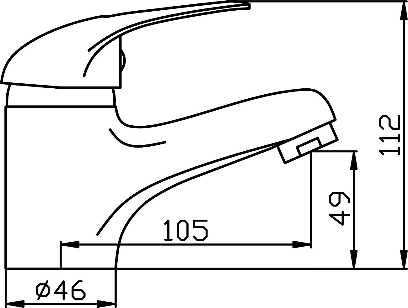 Смеситель для раковины однорычажный хром Diwo "Псков" PS-01cr - изображение 3