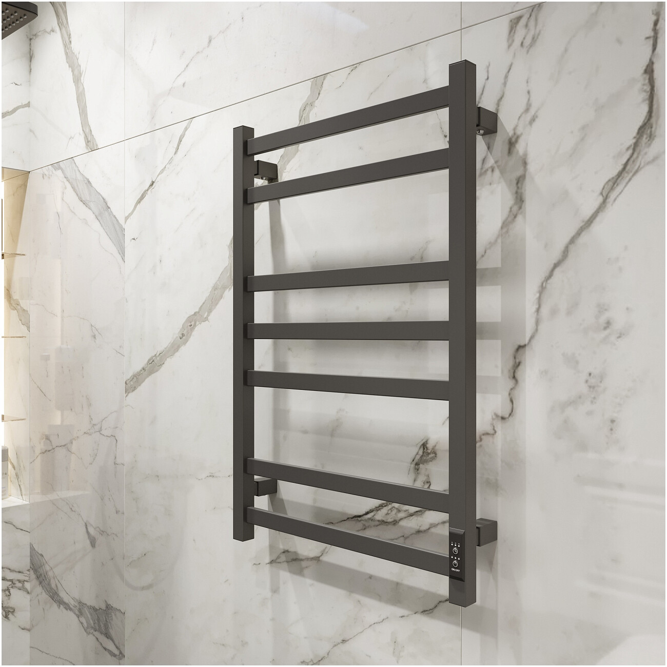 Полотенцесушитель электрический с терморегулятором 50х80 см графит Ewrika "Пенелопа" V7 - изображение 8
