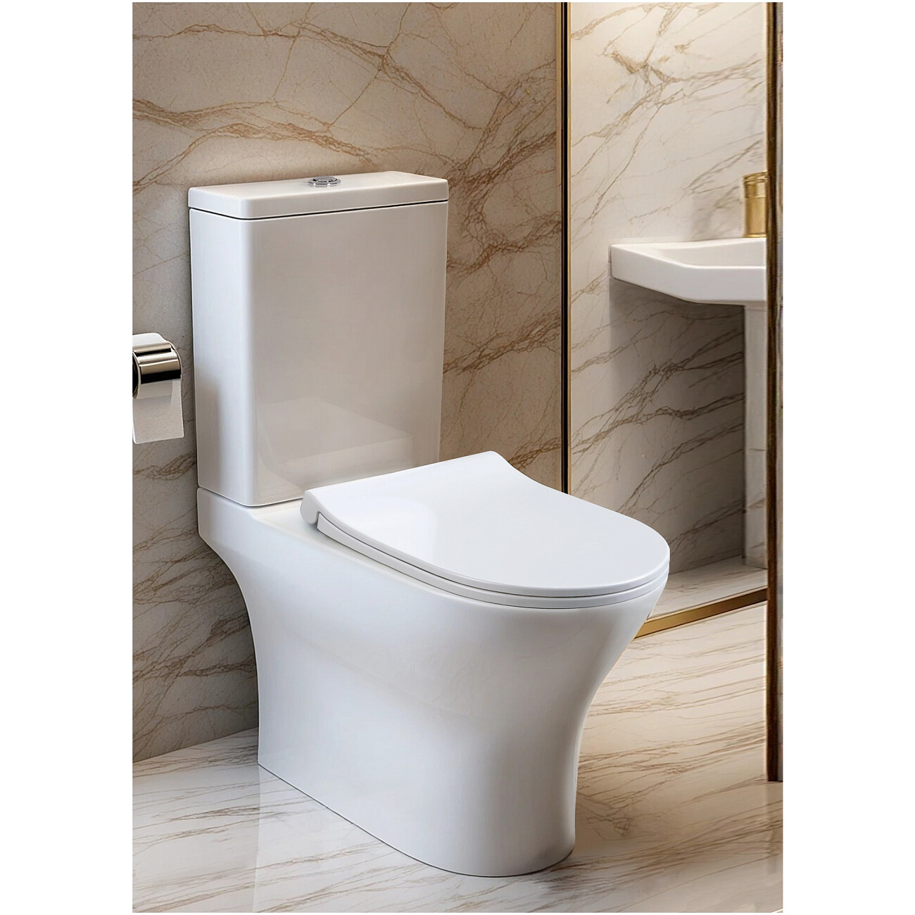 Унитаз напольный безободковый белый Ceruttispa Bernina Tornado CT10815 - изображение 4