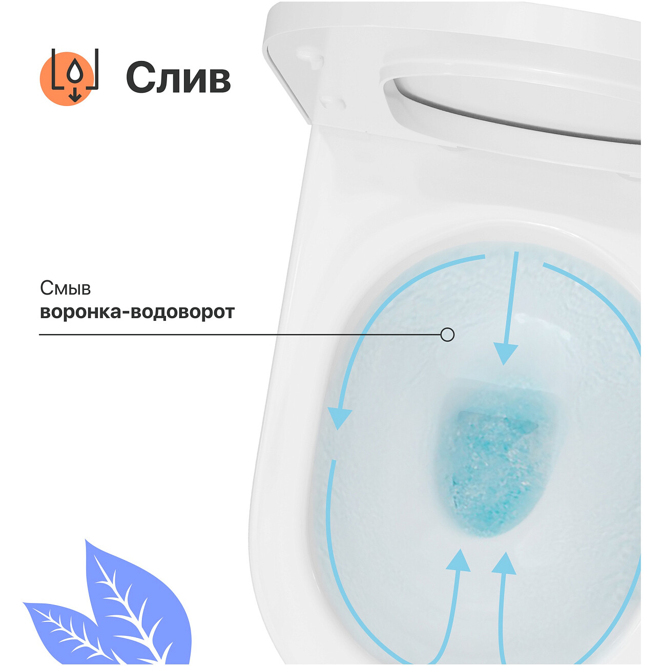 Унитаз подвесной овальный с микролифтом белый Diwo "Коломна" 07003 - изображение 5