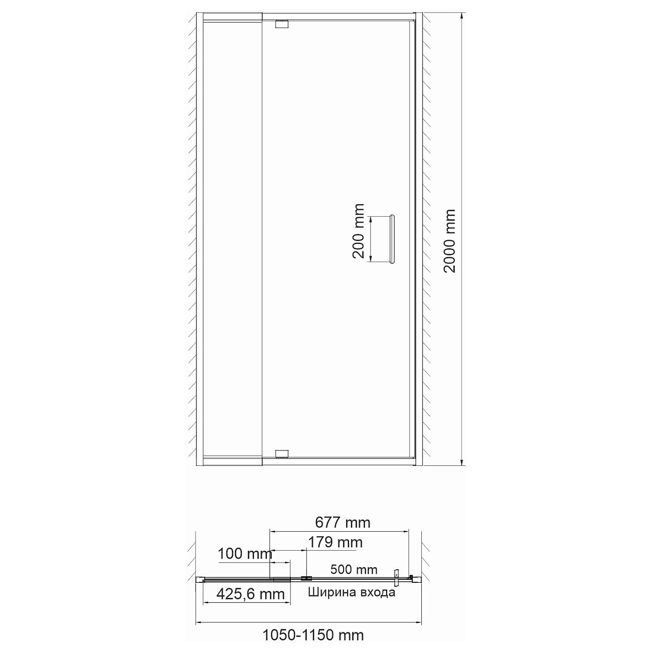 Душевая дверь распашная 110х200 см прозрачная, хром Wasserkraft Berkel 48P13 - изображение 15