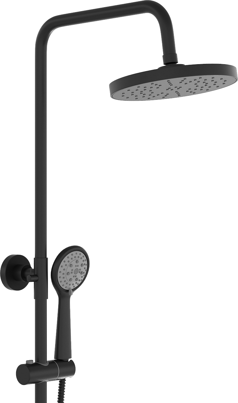 Душевая стойка с верхним душем и термостатом черная Stworki "Эстерсунд" ES-07b - изображение 2