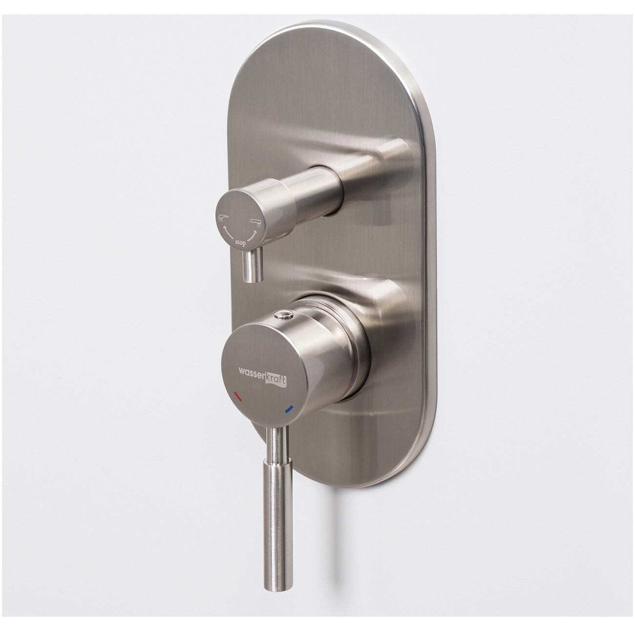 Смеситель для ванны и душа встраиваемый из латуни никель Wasserkraft 4241 - изображение 3