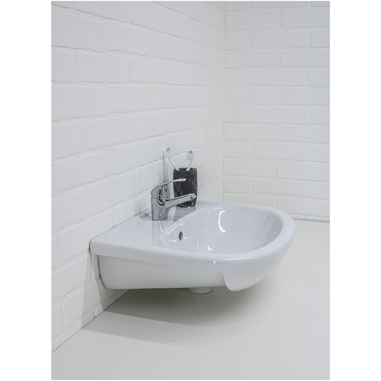 Раковина накладная фарфоровая полукруглая 42х51 см белая Универсал "Элегия-50" БП-Д000000497 - изображение 6