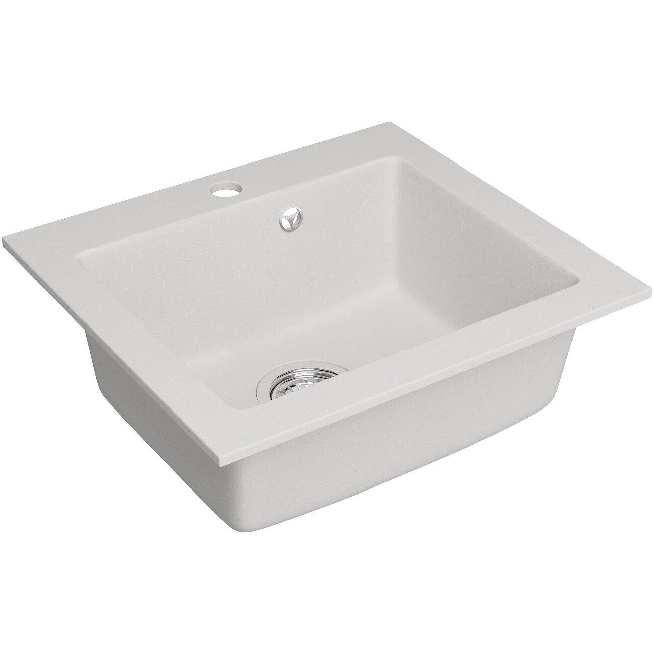 Мойка кухонная из искусственного гранита белая Domaci "Верона" 48-44 белая - изображение 5