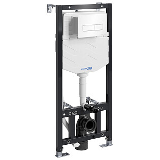Встраиваемый смывной бачок с кнопкой смыва белой Wasserkraft Aller 10TLT.031.ME.WH03