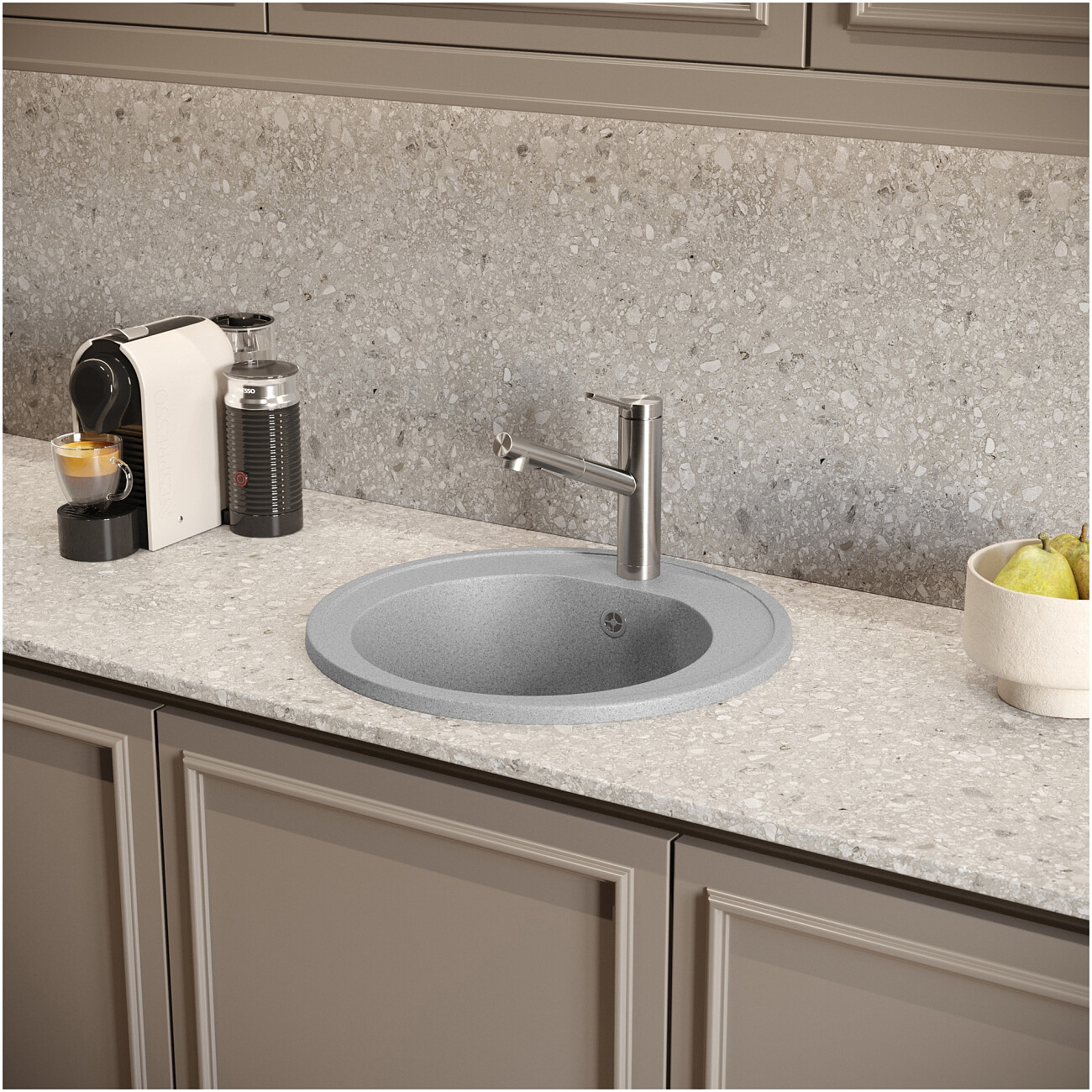 Мойка кухонная серая Domaci "Болонья" М-03-005 - изображение 8