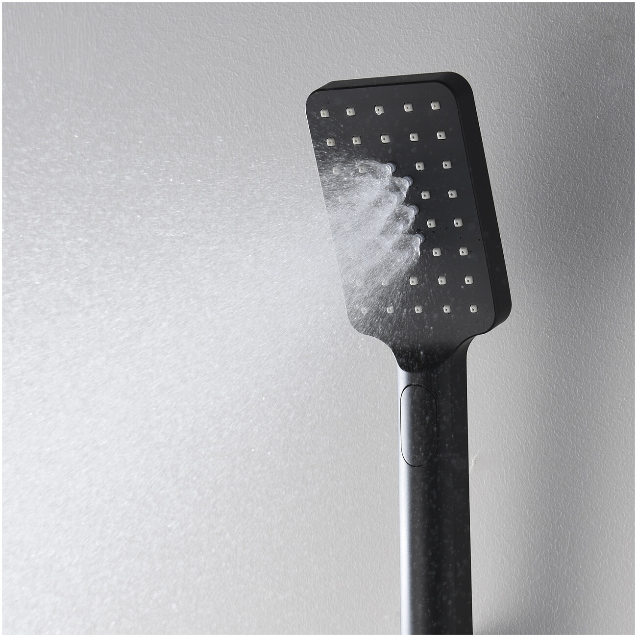 Лейка для ручного душа прямоугольная с 3 режимами 8х10 см черная Wasserkraft A130 - изображение 4