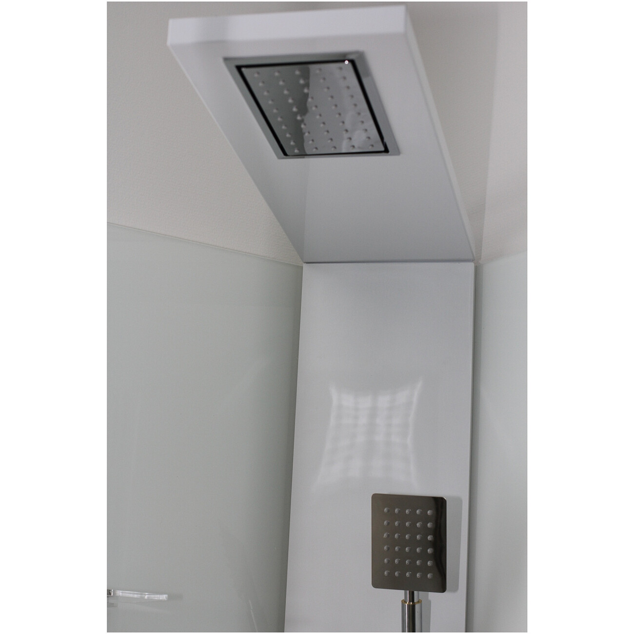 Душевая кабина квадратная без крыши с низким поддоном 90х90 см хром, белая Cerutti SPA Mimi 901T - изображение 10