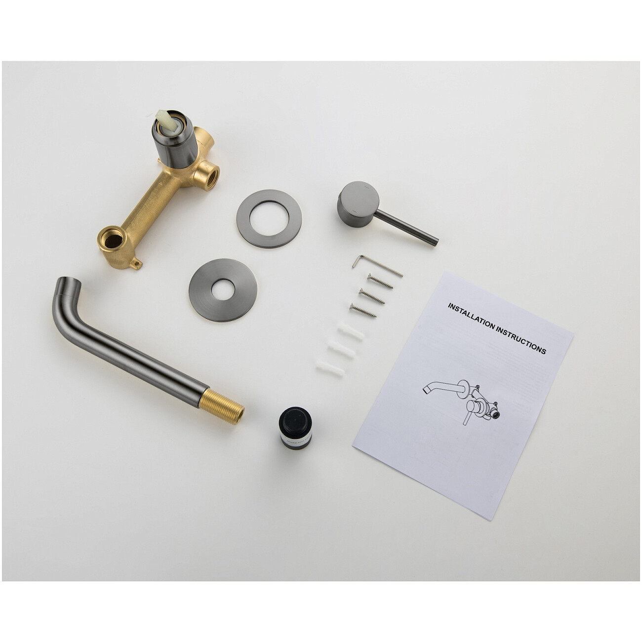 Смеситель для раковины встроенный черное золото Timo Saona 2372-18SM - изображение 4