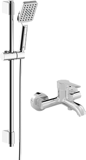 Душевой комплект Rossinka AC-27 со смесителем для ванны хром Mega City MG-ZRV103
