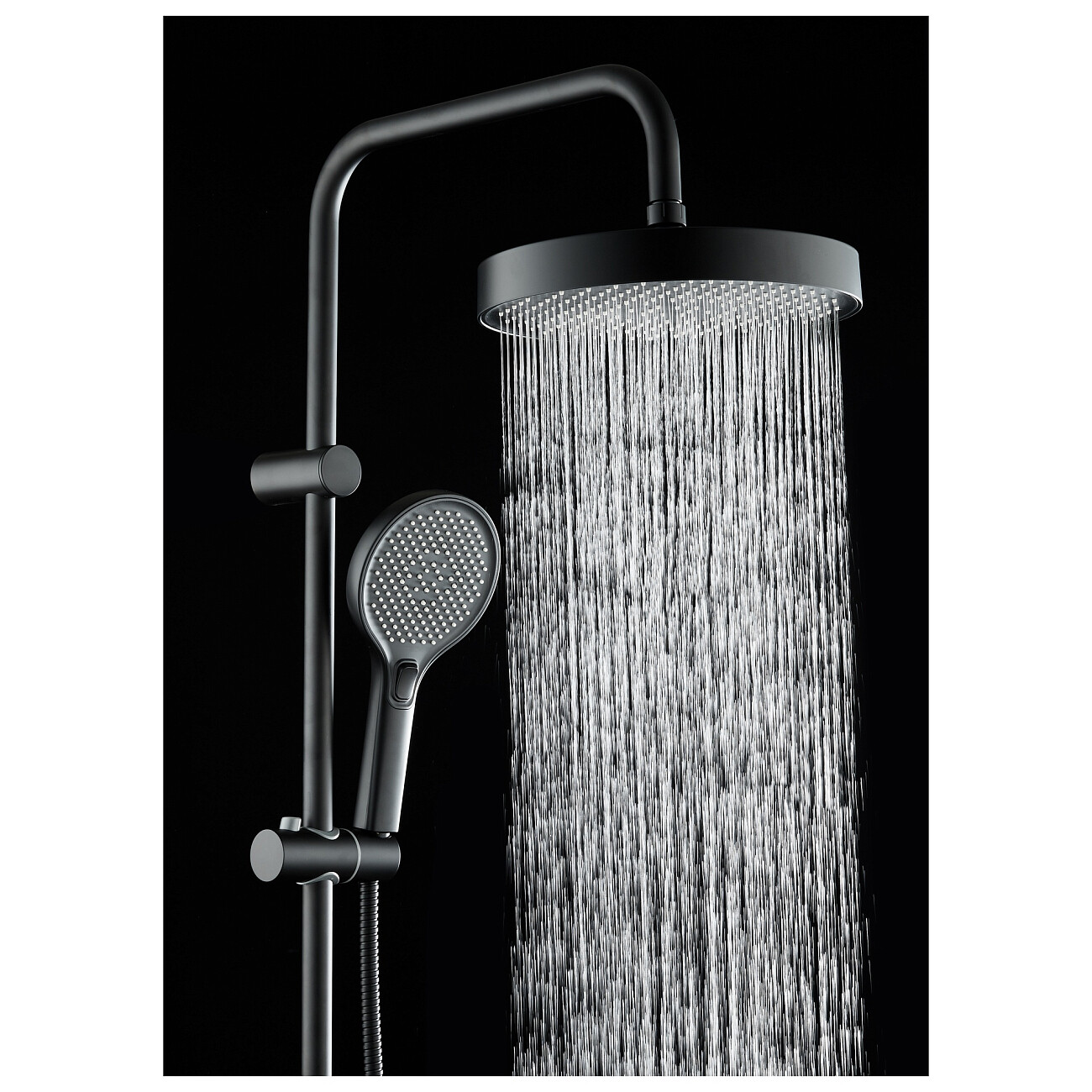 Душевая стойка с верхним душем черная Stworki "Молде" S23180BK - изображение 10