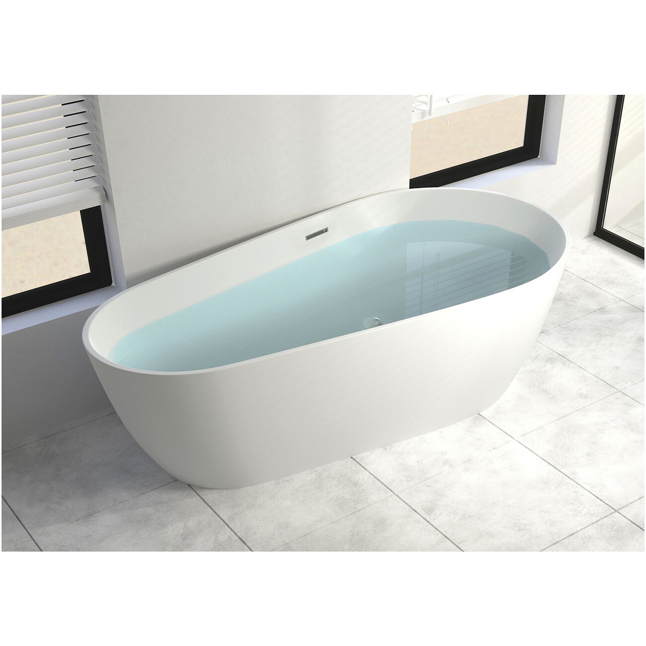 Ванна акриловая отдельностоящая белая Cerutti SPA Mimi 170 CT9671 - изображение 2