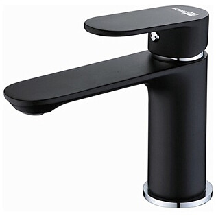Смеситель для раковины из латуни черный Wasserkraft 7403