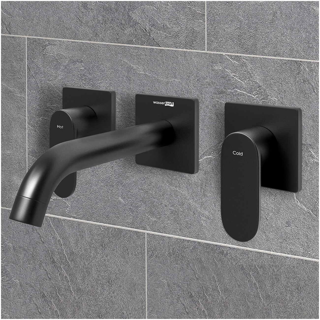 Смеситель для раковины встраиваемый из латуни черный Wasserkraft 7445 - изображение 2