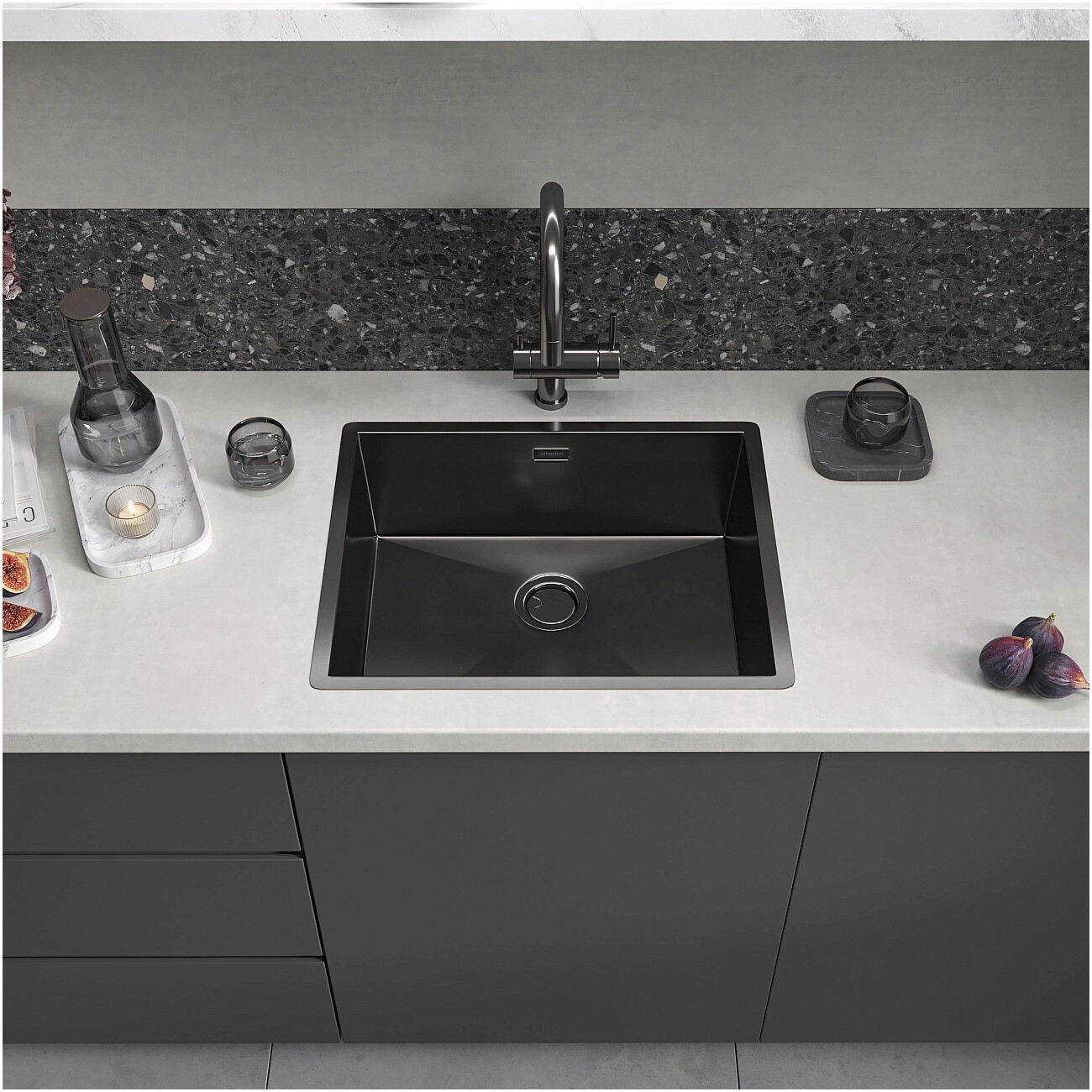 Кухонная мойка из нержавеющей стали 44х54 см оружейная сталь Reflexion Como RX2054BL - изображение 10