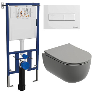 Унитаз Ceramicanova Modena Rimless CN6063MH с инсталляцией Diwo 4501, с кнопкой белой 7320