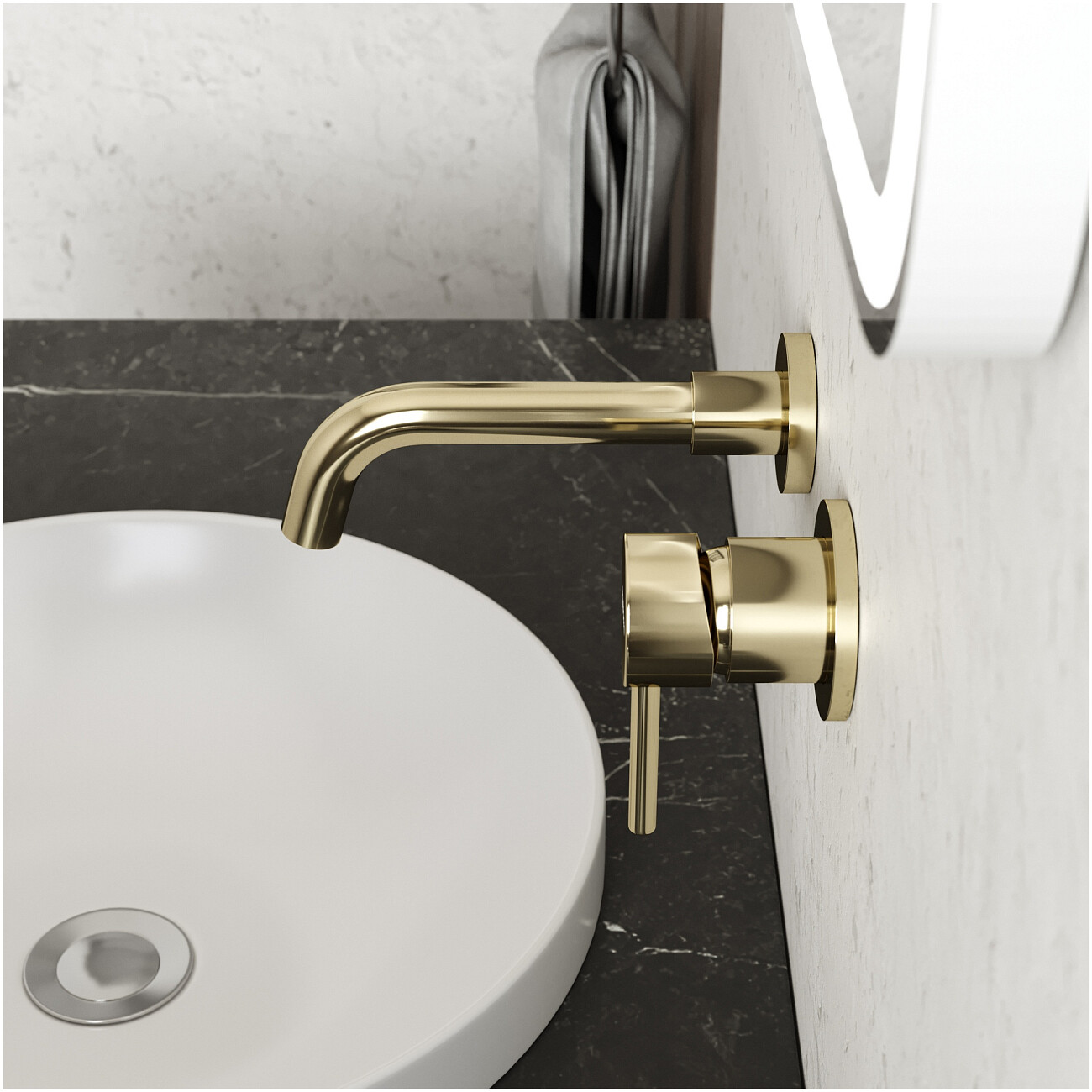 Смеситель для раковины встраиваемый золотой Stworki "Эстерсунд" S31040GG - изображение 7