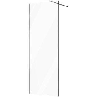 Душевая перегородка стеклянная 80 см прозрачная, хром глянцевый Stworki &quot;Берген&quot; MV-BE-80-CR