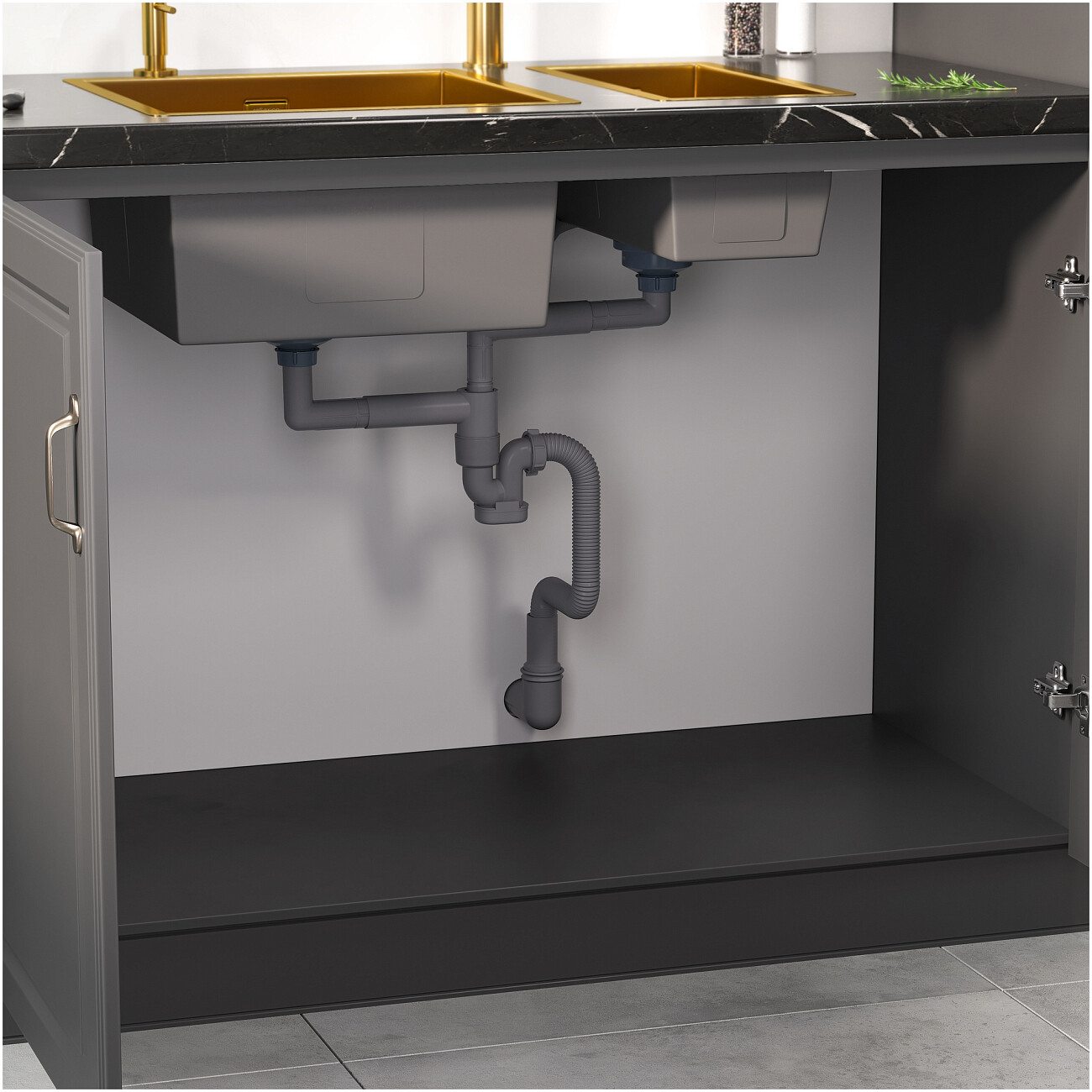 Кухонная мойка двойная из нержавеющей стали 44х70 см оружейная сталь Reflexion Garda RX2170BL - изображение 14