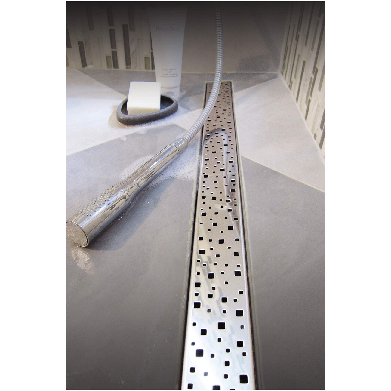 Душевой лоток с решеткой 35 см хром Creto Quadro CRE-350 QH - изображение 6