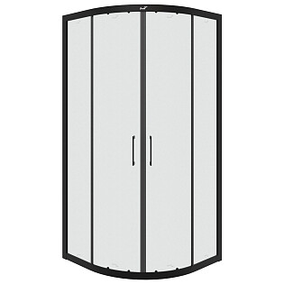 Душевой уголок четверть круга 90x90 см черный Cerutti SPA Viva 90B