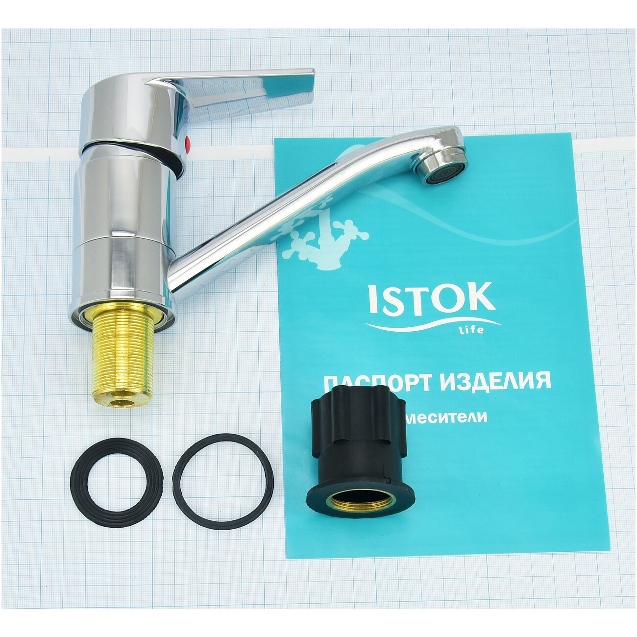 Смеситель для раковины однорычажный хром Istok life Standard 0402.410 - изображение 8