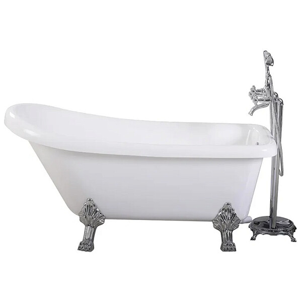 Ванна на львиных лапах белая, хром Cerutti SPA Vito 170 CT9321 - изображение 1