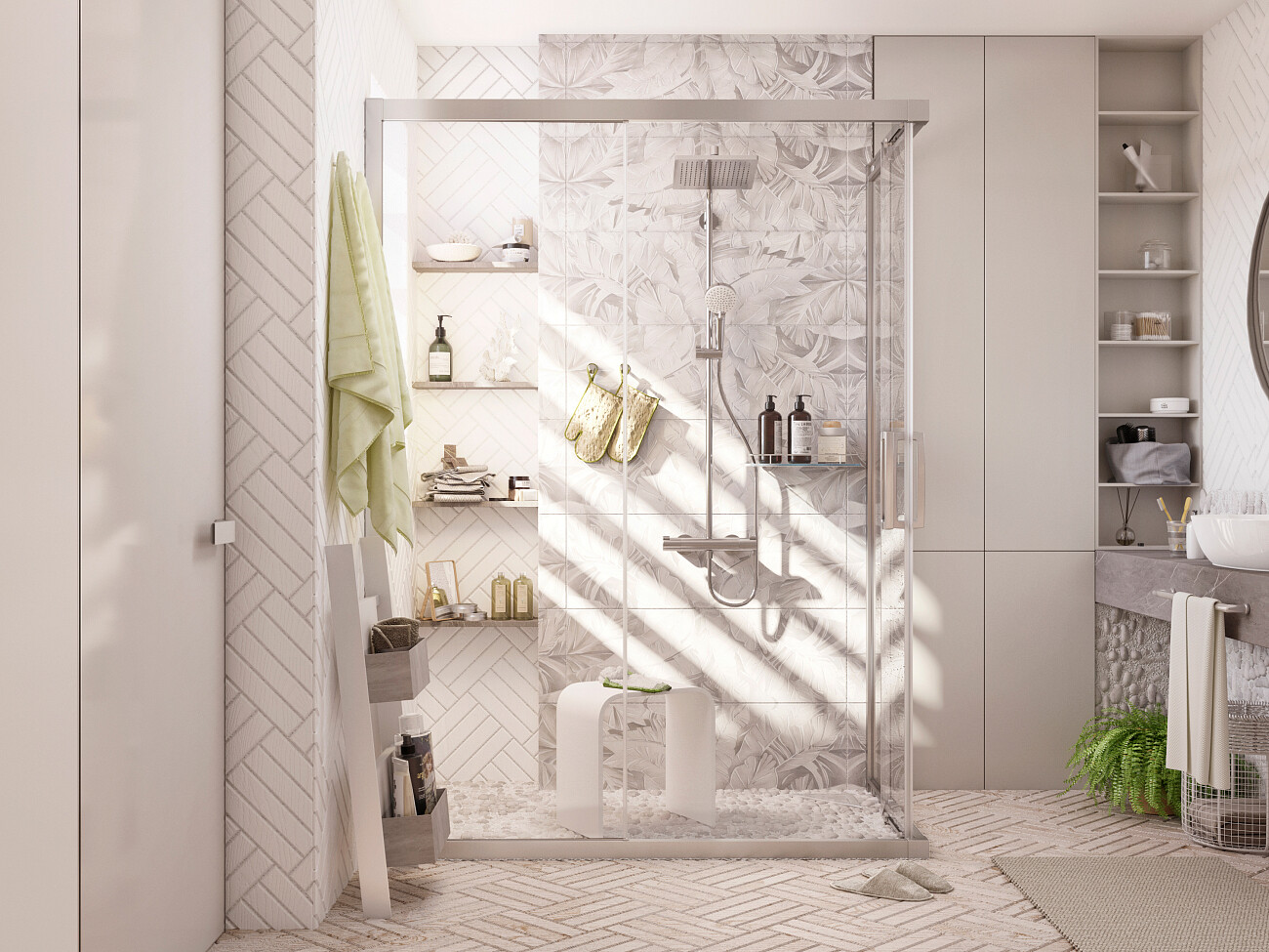 Душевой уголок прямоугольный 80х90 см хром Stworki "Карлстад" 3GW024TTKK000 - изображение 4