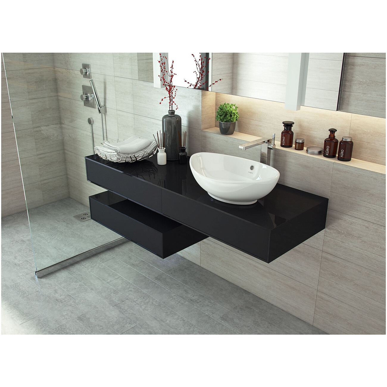 Умывальник мебельный белый Kirovit "Гамма 560" 4620008198989 - изображение 2