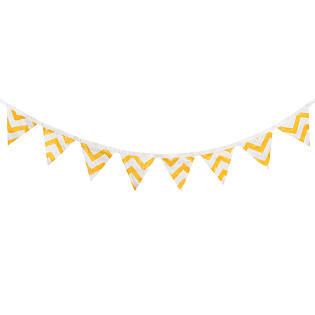 Гирлянда из 8 флажков Yellow Zigzag