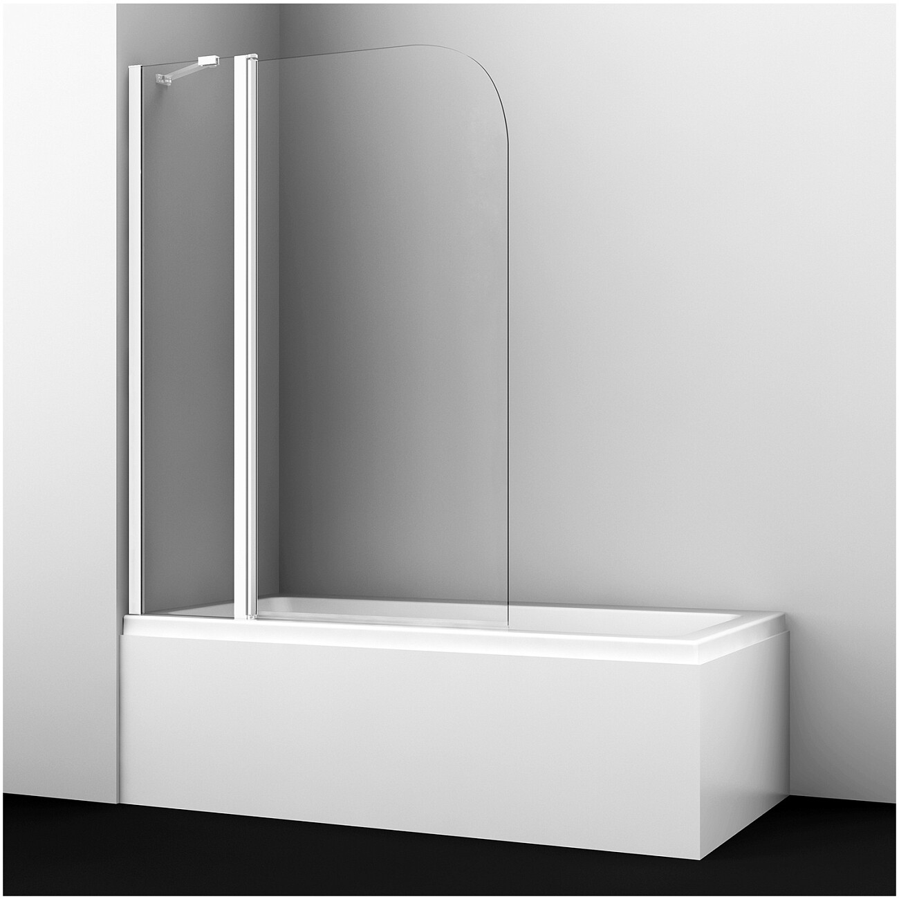 Штора стеклянная на ванну 140х110 см белая Wasserkraft Leine 35P02-110WHITE Fixed - изображение 4