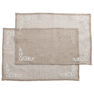 Набор из 2 сервировочных салфеток с вышивкой Ternura 