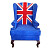 Кресло с мягкими подлокотниками синее Union Jack classic