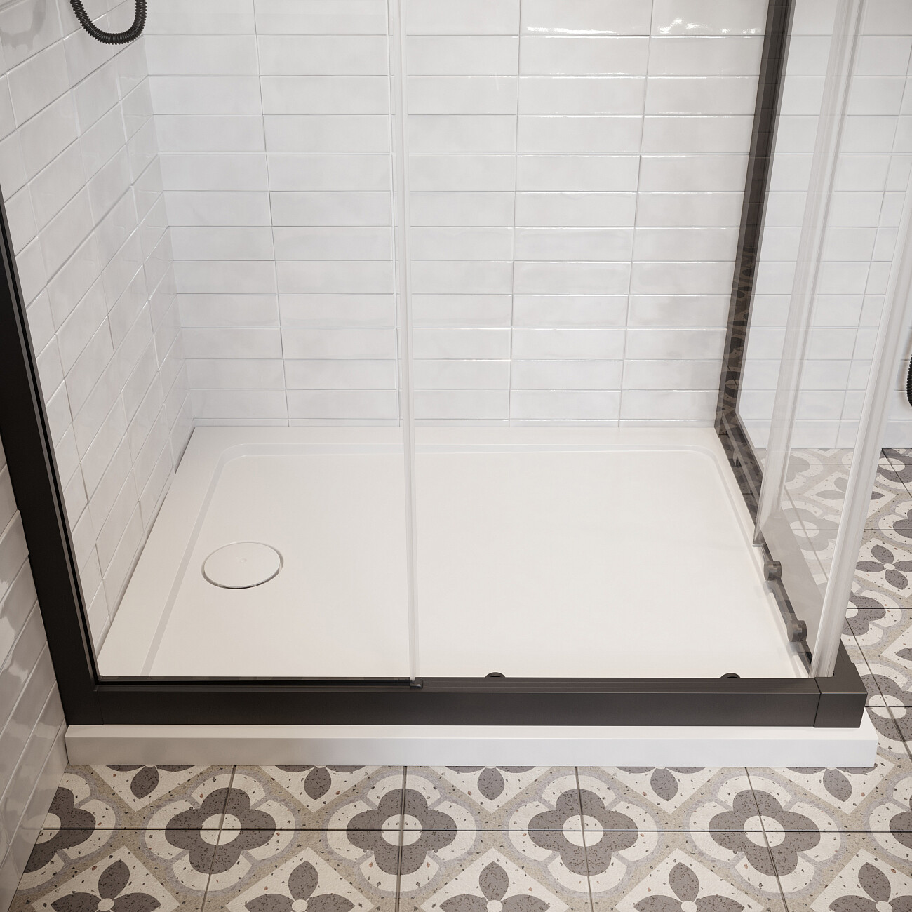 Душевой уголок прямоугольный 80х100 см черный Stworki "Карлстад" 3GW066TTKK000 - изображение 5