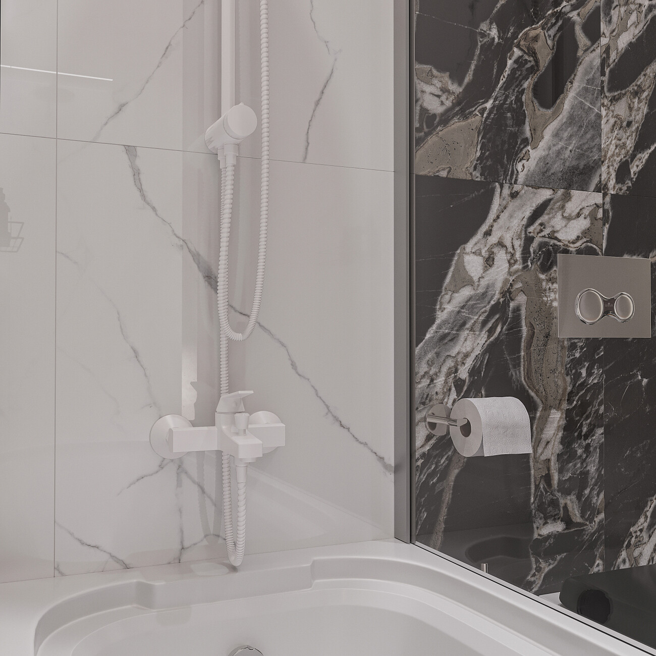 Смеситель для ванны с душем белый Diwo "Смоленск" SM-03w - изображение 9