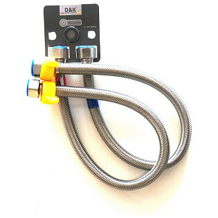 Гибкая подводка для смесителя с гайками 50 см хром D&K DC1250051