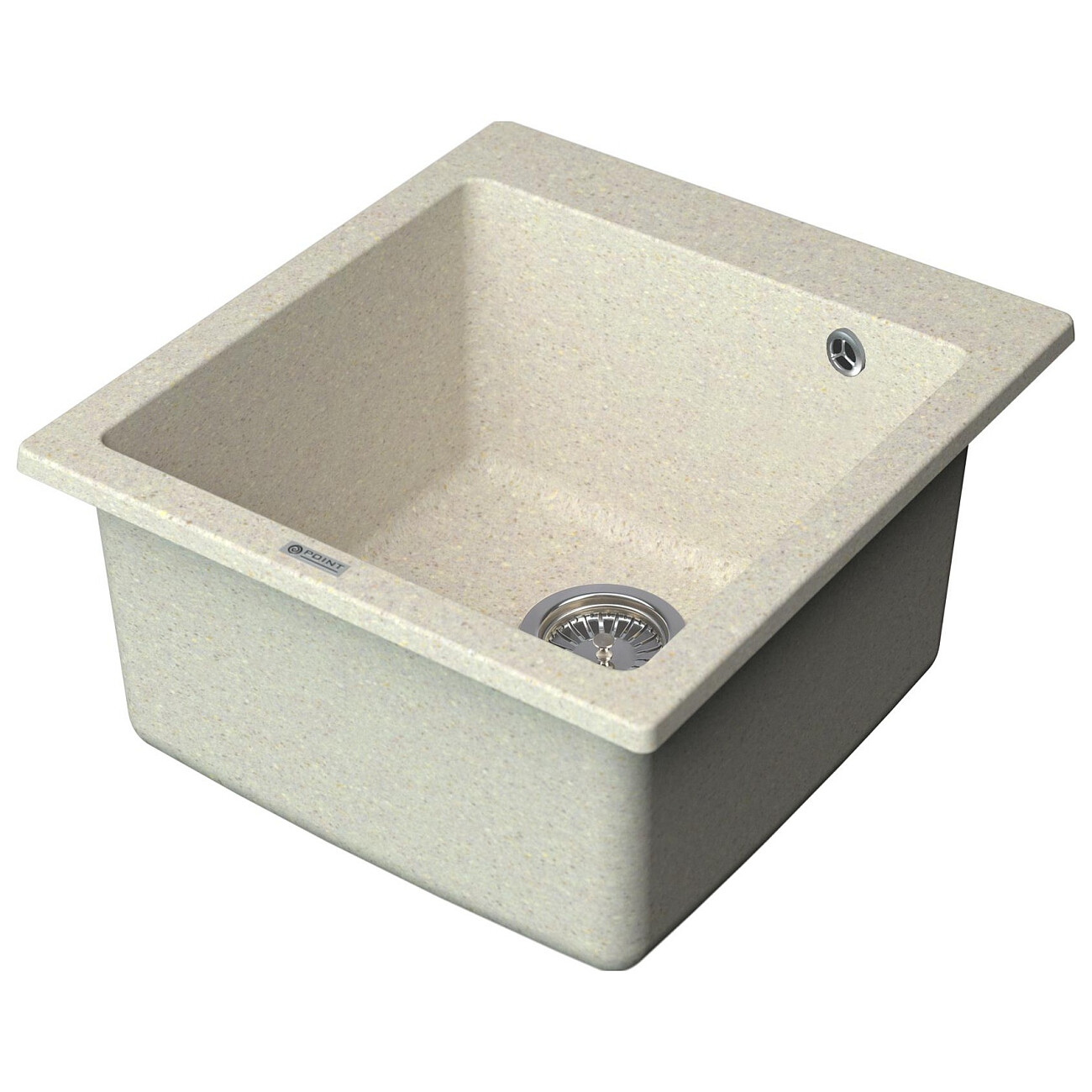 Мойка кухонная кварцевая квадратная бежевая Point "Моко 47" PN3006BG - изображение 2