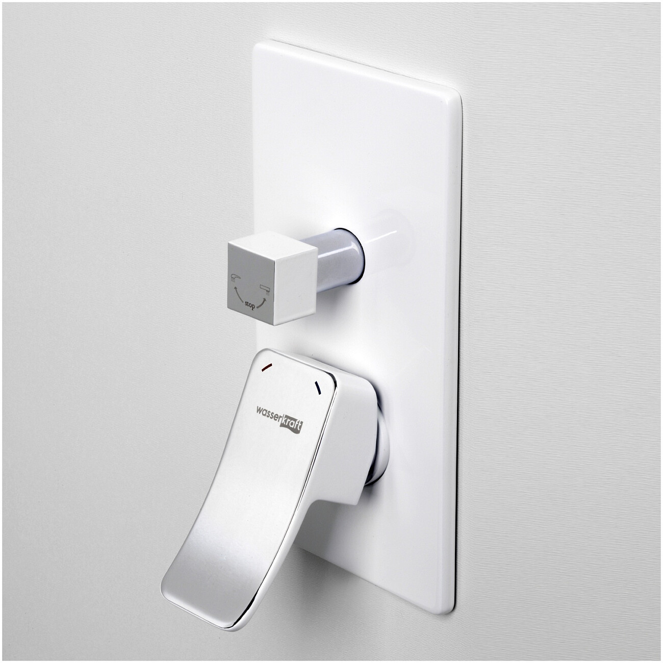 Смеситель для ванны и душа встраиваемый из латуни белый Wasserkraft 10641W - изображение 2