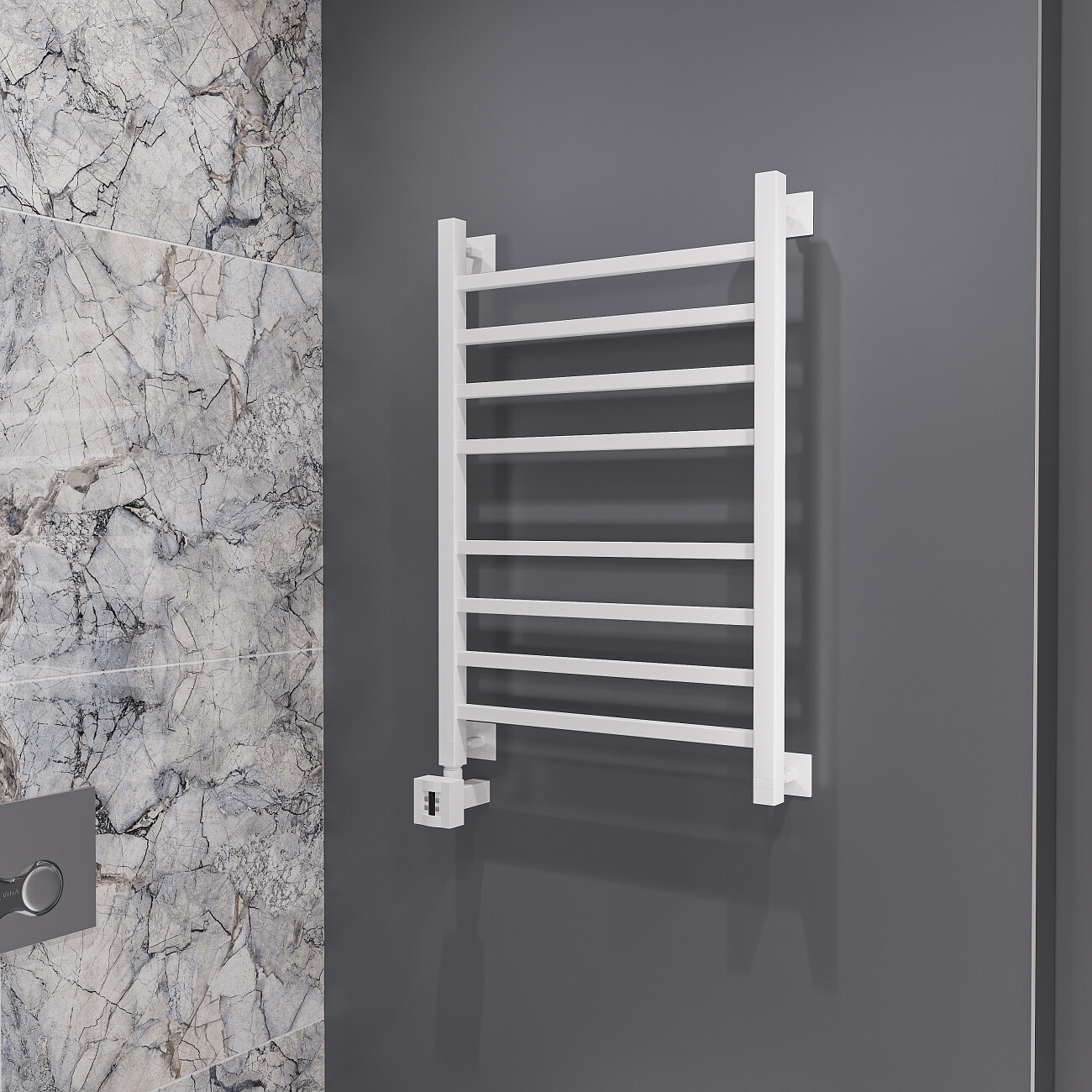 Полотенцесушитель электрический 80х50 см белый Ewrika "Деметра" LP L 4656759179786 - изображение 3
