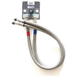 Гибкая подводка для смесителя с гайками и штуцерами 60 см хром D&K DC1250021