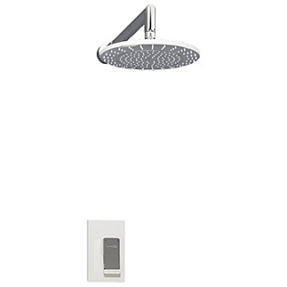 Душевой комплект встраиваемый с верхним душем белый, хром Wasserkraft A12667WHITE