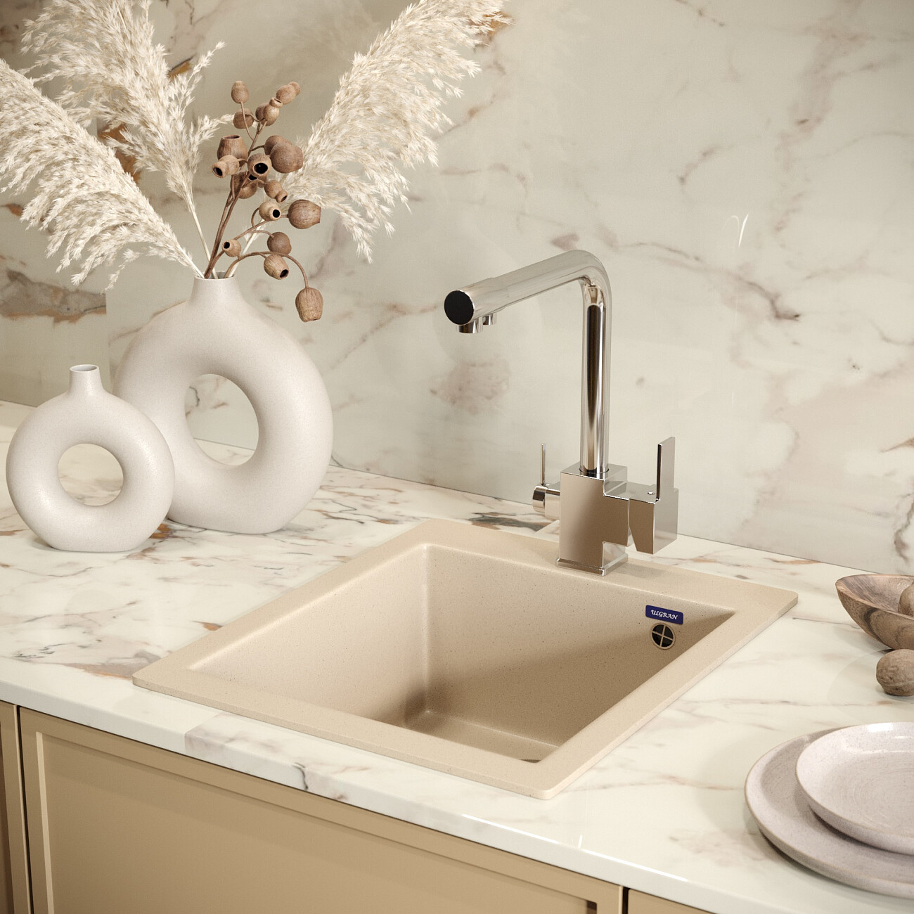 Смеситель для кухни с изливом для фильтрованной воды хром Mega Life MG-TK06 - изображение 5