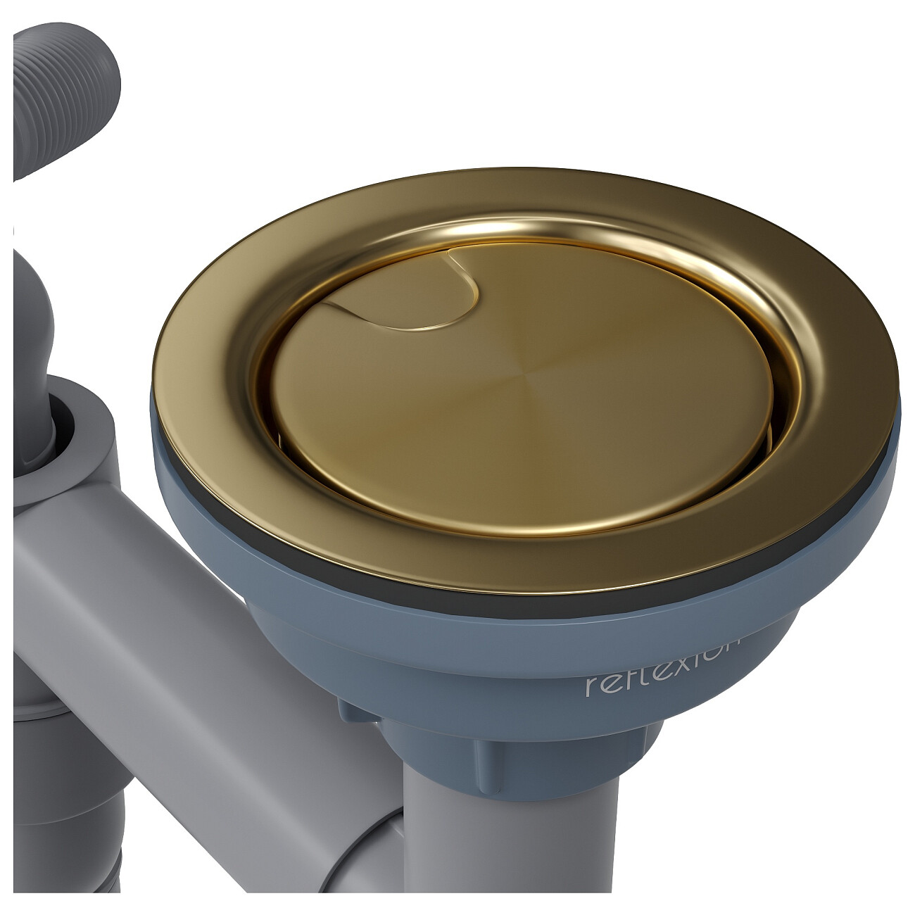 Кухонная мойка из нержавеющей стали 44х38 см брашированное золото Reflexion Como RX2038GD - изображение 11