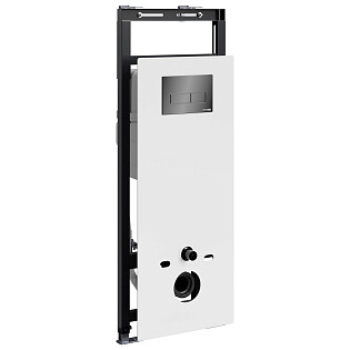 Инсталляция для унитаза с кнопкой смыва черный глянец Wasserkraft Salm 27TLT.010.ME.WH.PB03