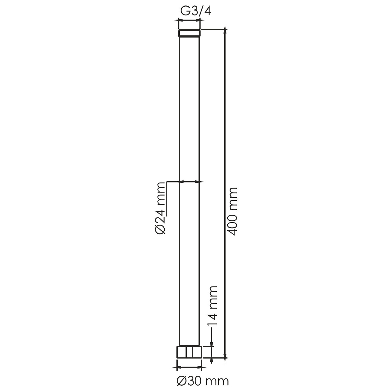 Удлинитель для душевой штанги из нержавеющей стали 40 см белый Wasserkraft A230 - изображение 3